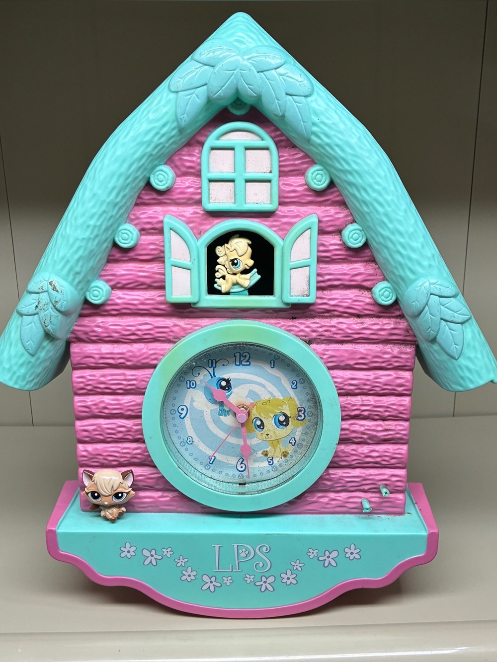 Littlest Pet Shop Wall Mounted Clock LPS Animals 2007 Hasbro - No Pendulum, Read